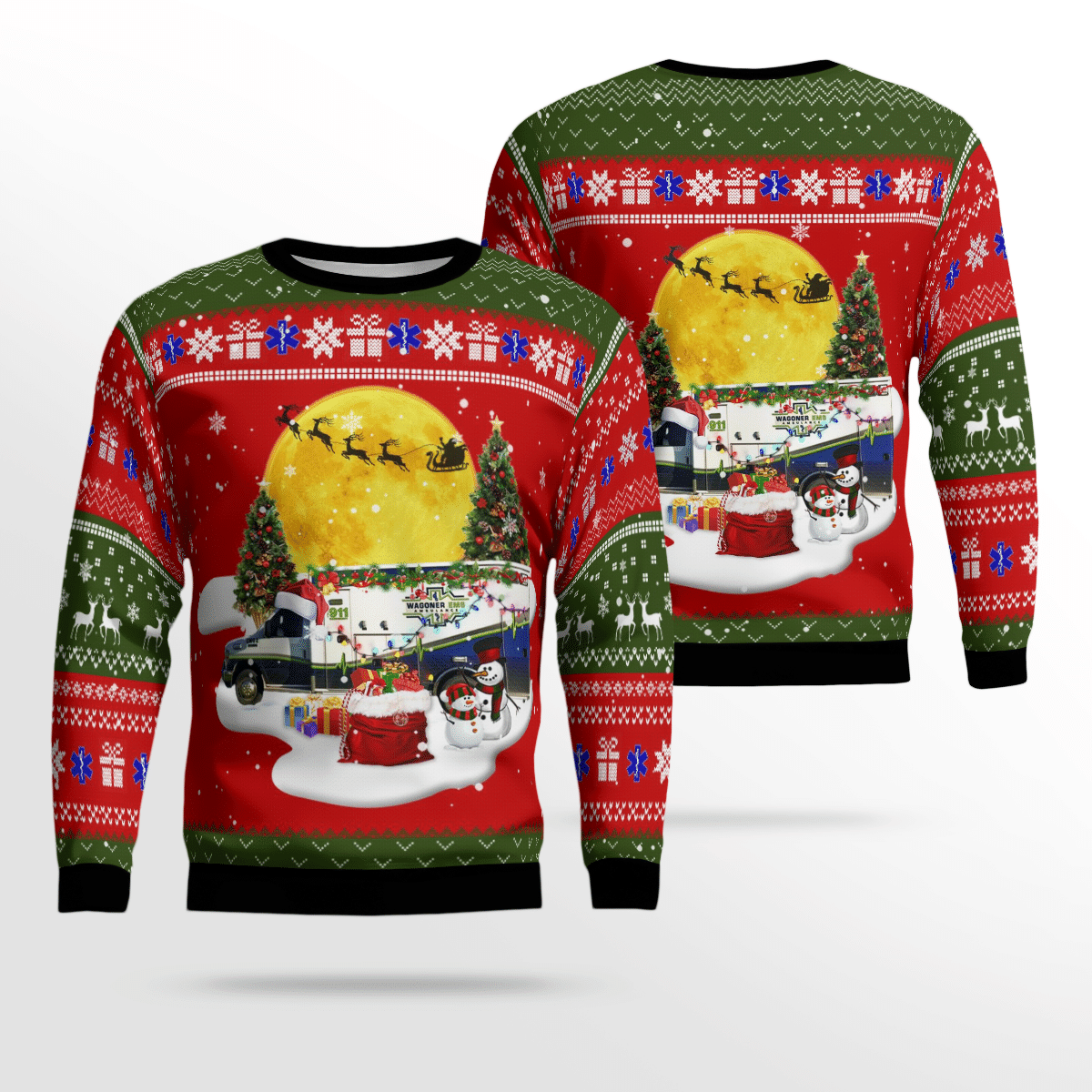 Wagoner Ems Christmas Ugly Sweater, All Over Print Sweatshirt