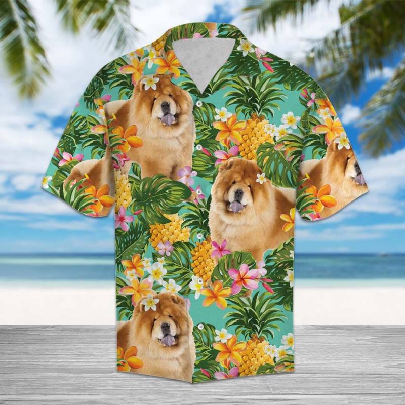 Tropical Pineapple Chow Hawaiian Shirt Ha97371