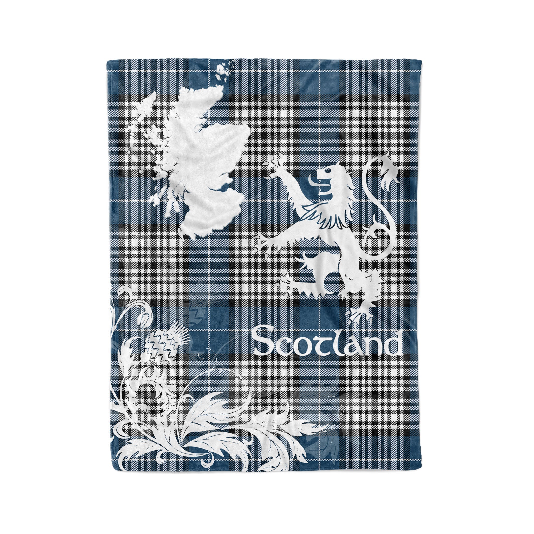 Tartan Plaid Fleece Blanket Tartan Blanket Thistle And Lion Scottish Clan Napier Plaid Blanket