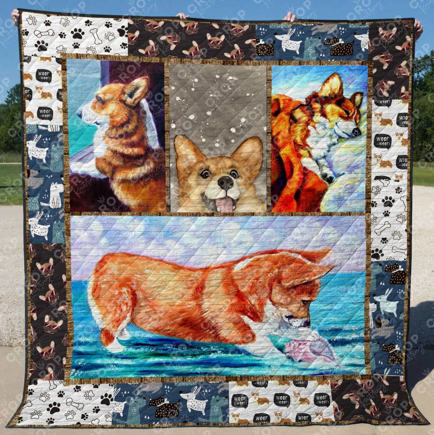 Corgi Woof Woof Corgi Awesome MYT191 3D Customized Quilt