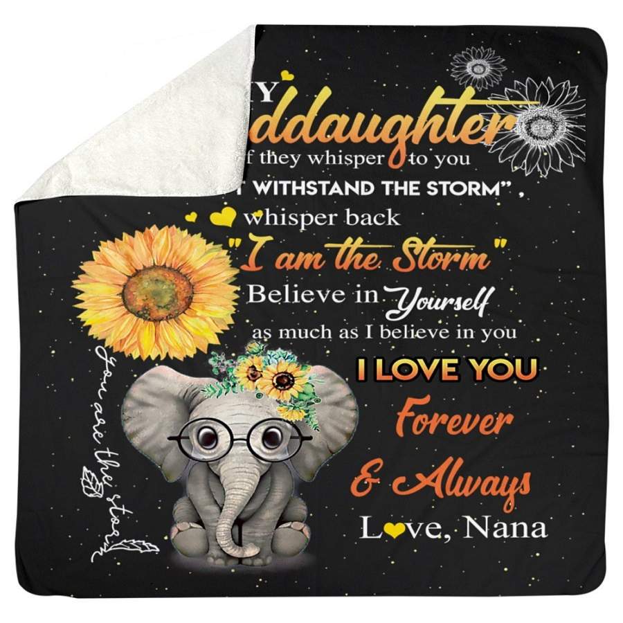 To My Granddaughter I Love You Forever Custom Design Sherpa Blanket