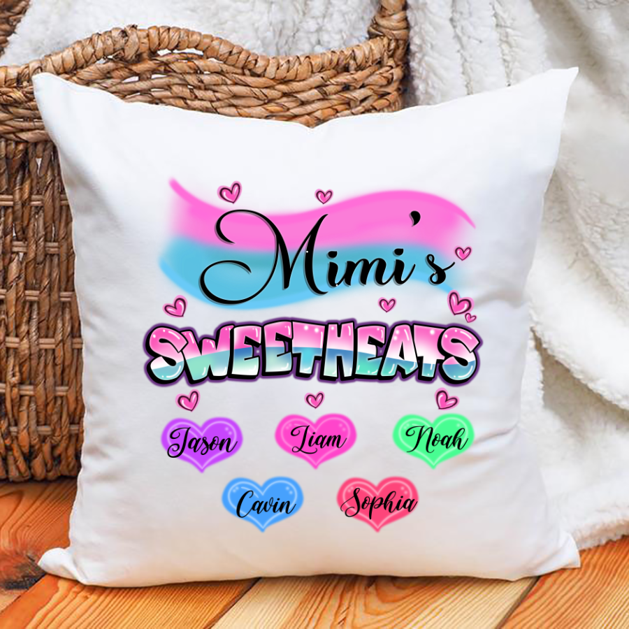 Mimi’S Sweethearts Hearts Kid Names Pillow