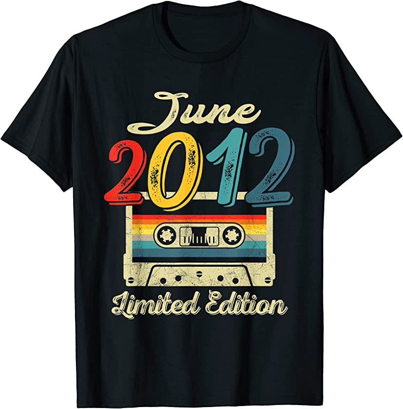 Vintage June 2012 Cassette Tape 9th Birthday Decorations T-Shirt