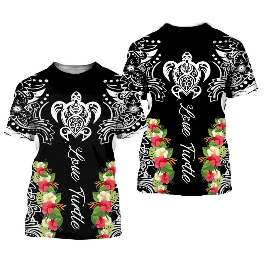 Amazing Polynesian  Sea Turtle Tattoo 3D All Over Printed Shirts For Men And Women 29