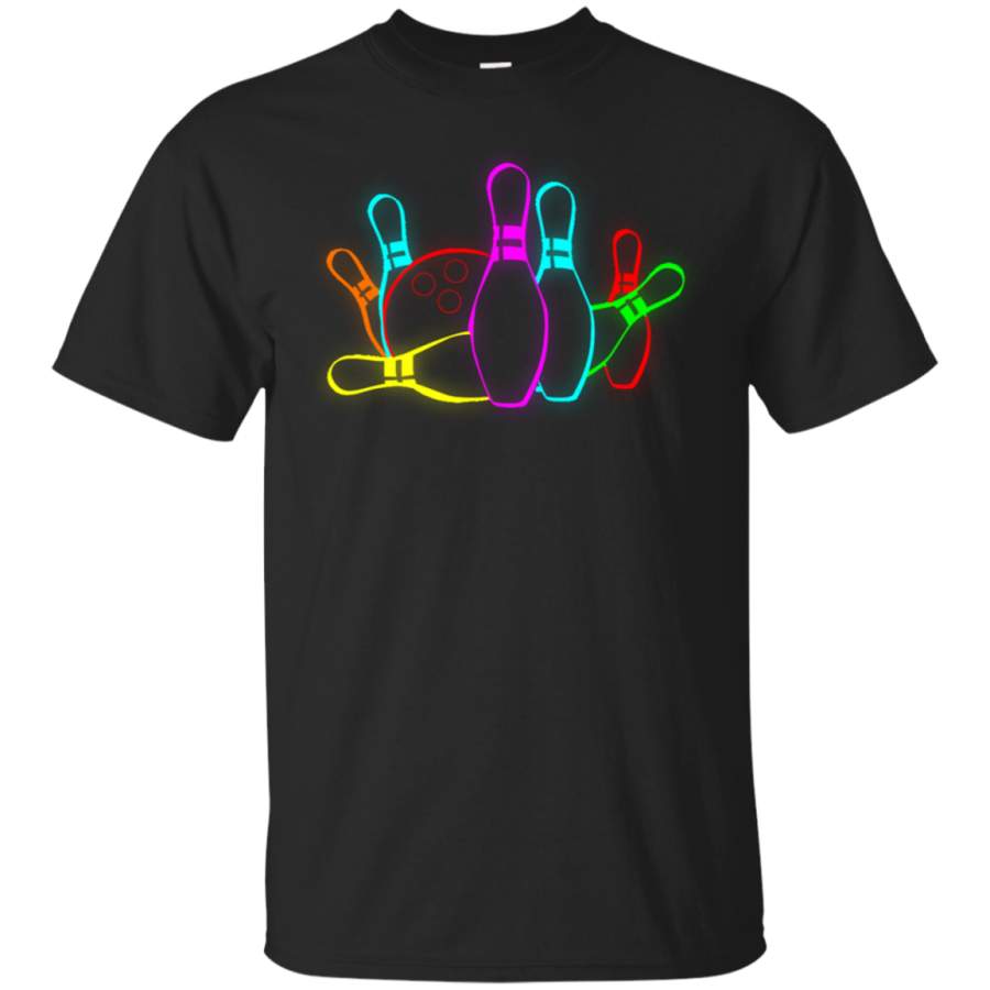 AGR 80s Retro Neon Sign Strike Bowling T-Shirt