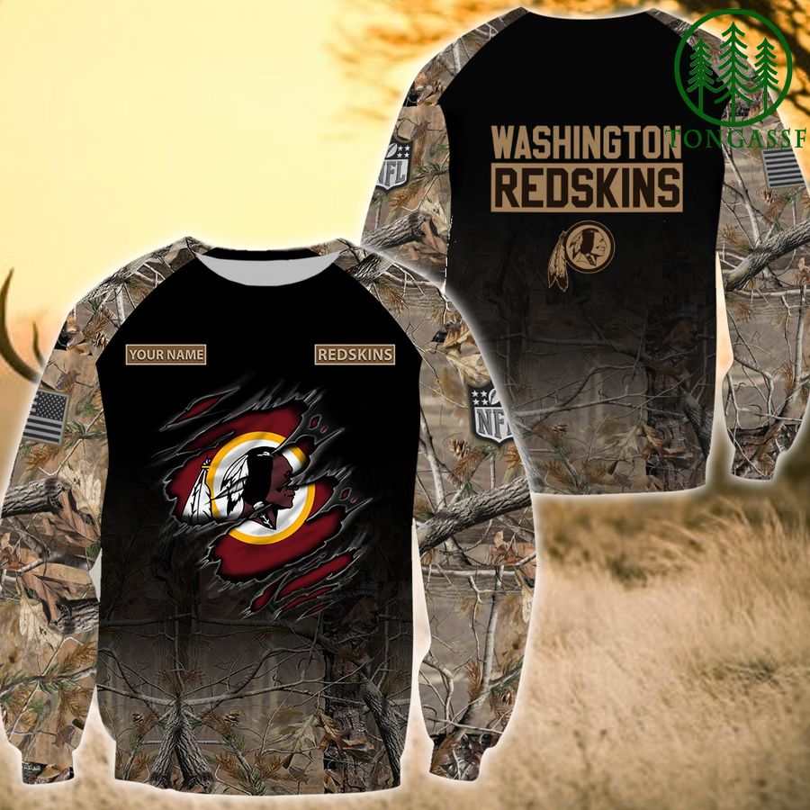 Washington Commanders Custom Name Hunting Camo Gift For Fan 3D Full Printing Sweatshirt