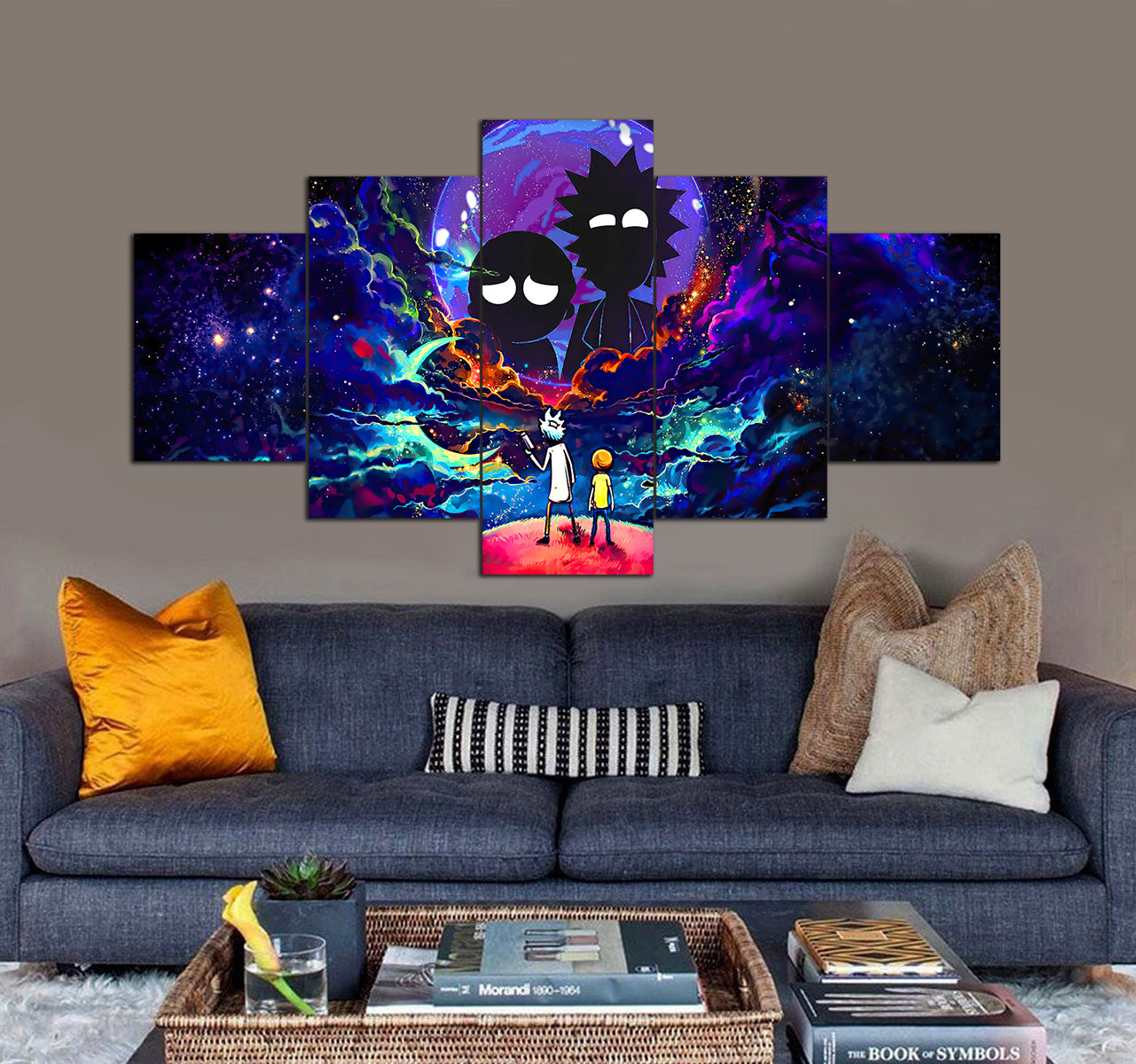 Rick and Morty Night Sky Space Stars 3D 5 piece canvas art