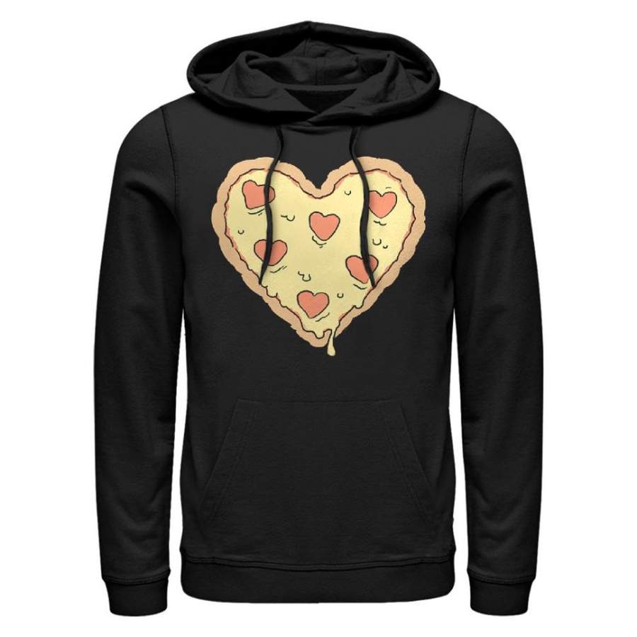 Lost Gods Men’s Heart Pizza  Lightweight Hoodie Black