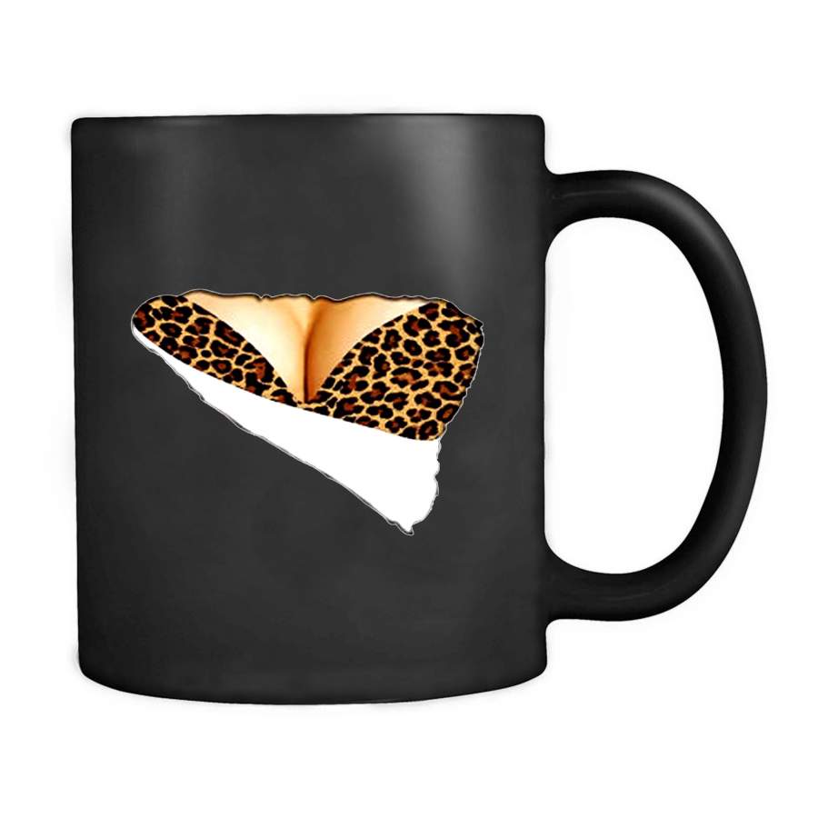 3d Funny Fake Naked Big Chest Bra Leopard Boob Cheetah Mug