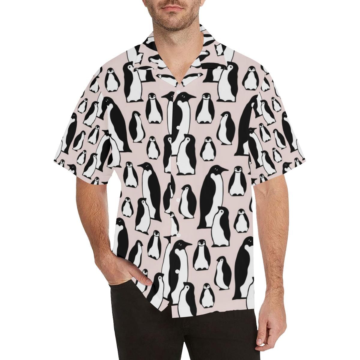 Penguin Pattern Background Men’s All Over Print Hawaiian Shirt