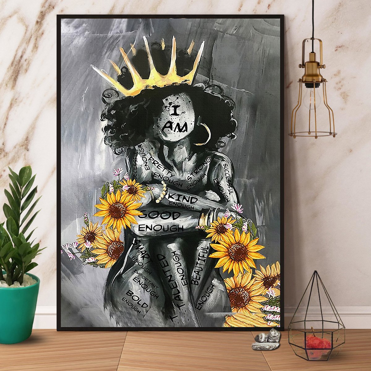 Afro Queen I Am Kind Good Afro Pride Vertical Paper  Home Decor Poster No Frame Matte Canvas