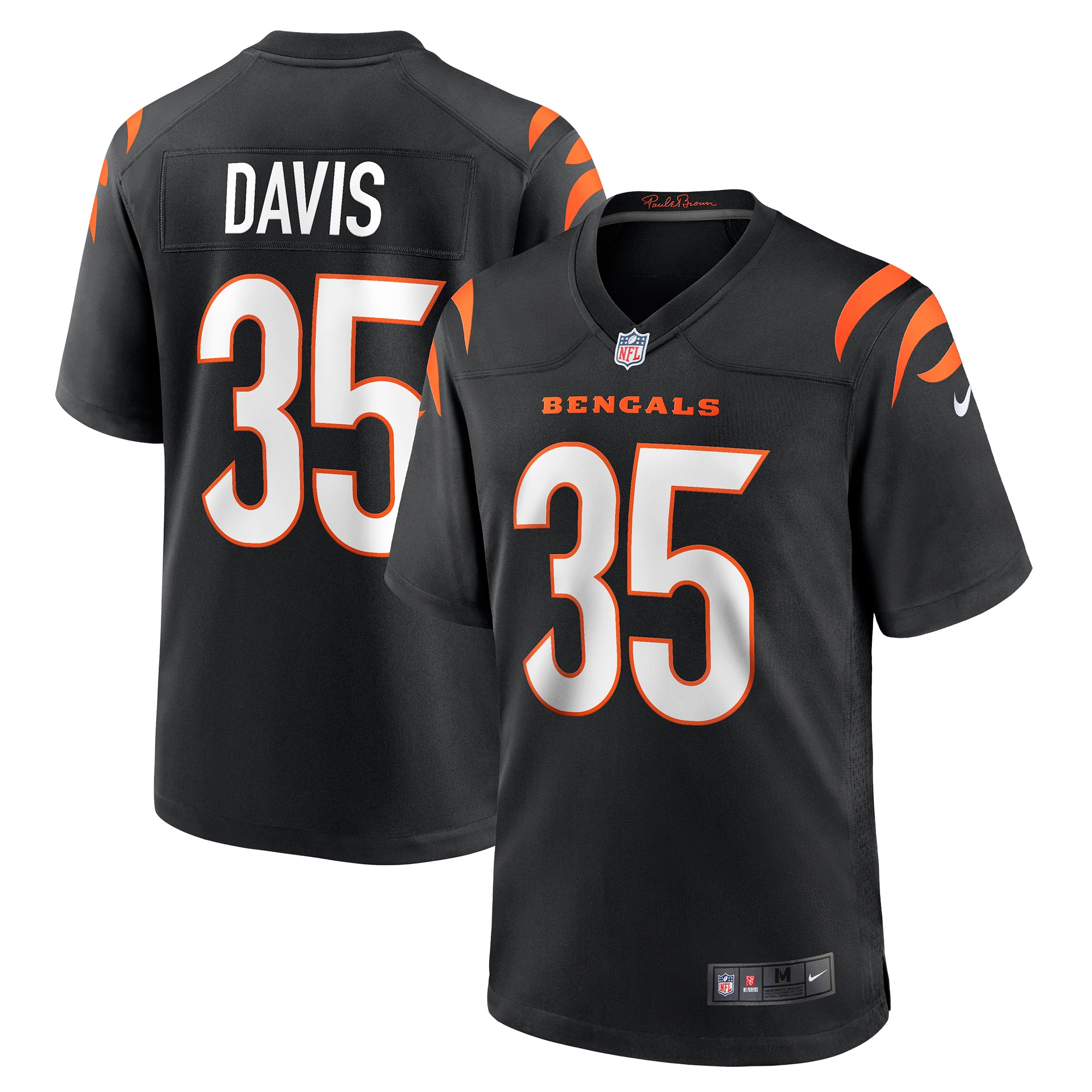 Men’s Cincinnati Bengals Jalen Davis Black Game Player Jersey