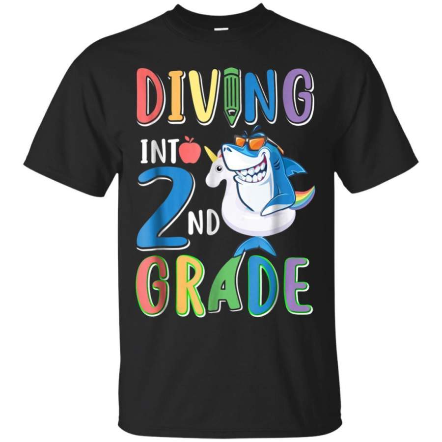 AGR Diving Into 2nd Grade Back To School Shark Tshirt Jaq T-shirt