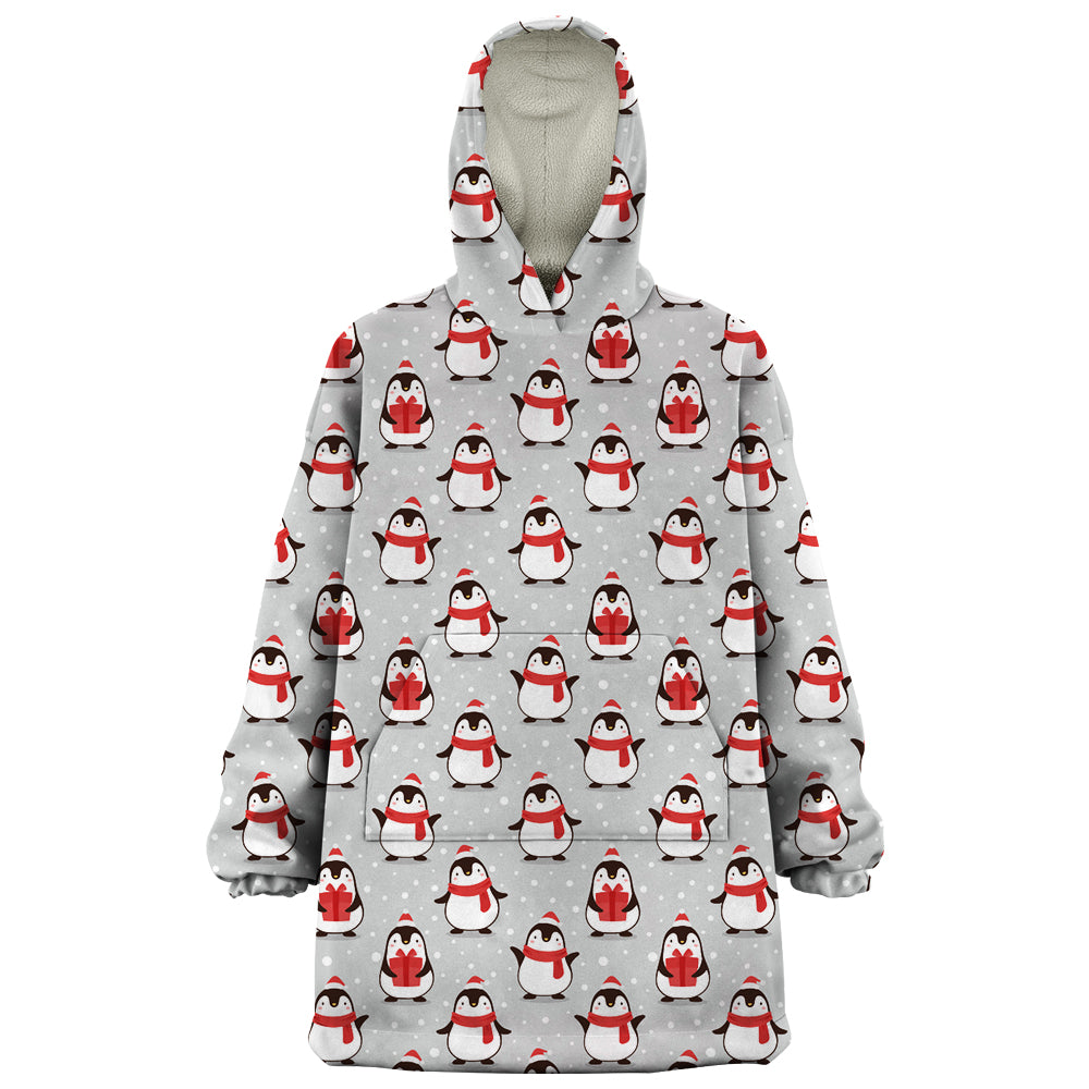 Penguins In The Snow 9Basic Hoodie Blanket