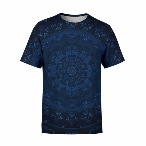 Big Elephants Mandala – Blue T-Shirt