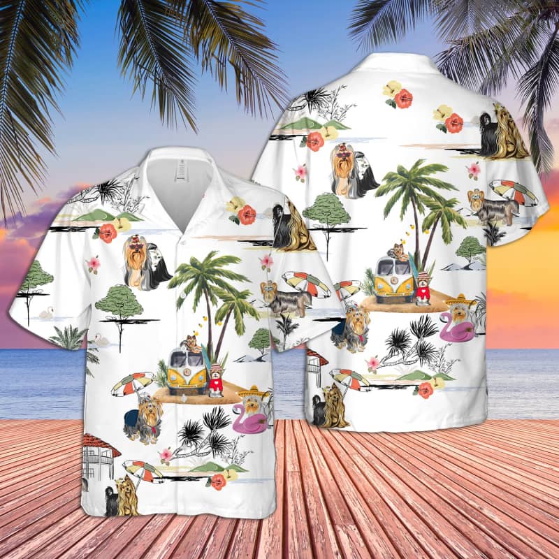 Unisex Silky Terrier Beach Hawaiian Shirt