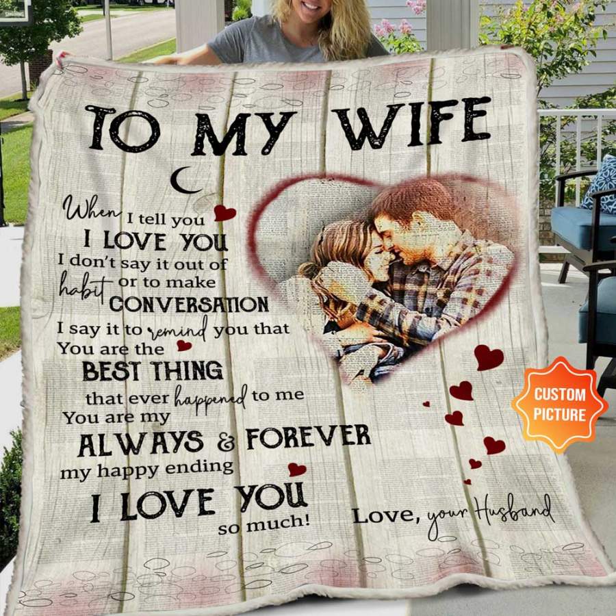 Personalized Anniversary Gift For Wife I Love You Blanket