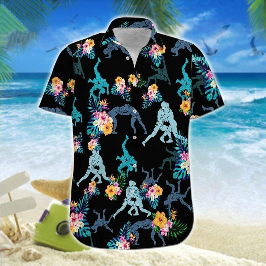 Hawaii Aloha Shirts Barrel Wrestling Floral Ha84053