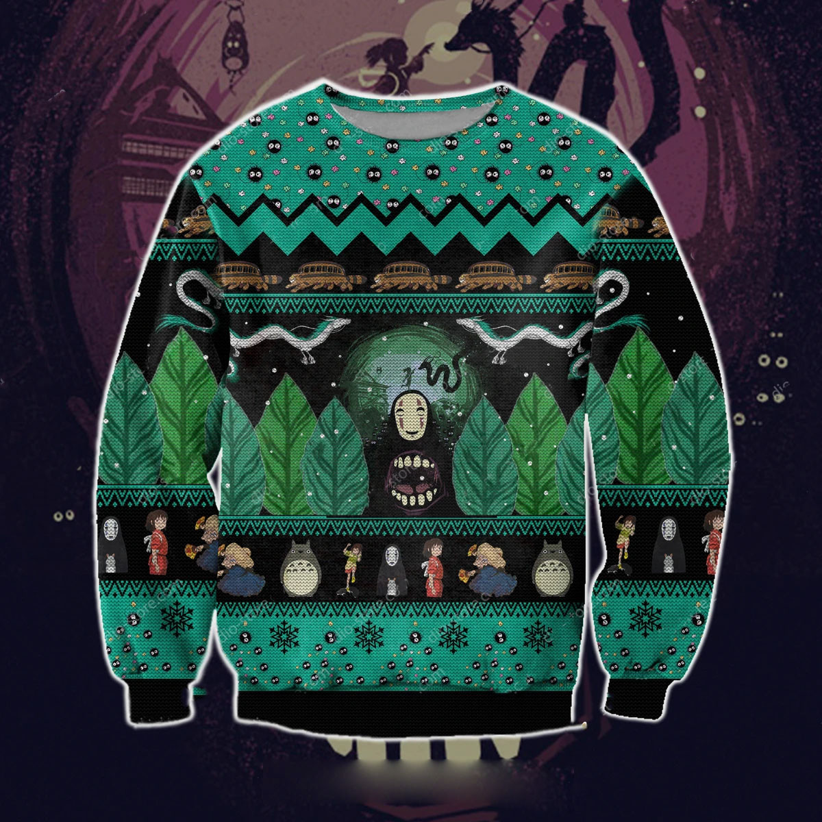 Spirited Away & Totoro Ugly Christmas Sweater