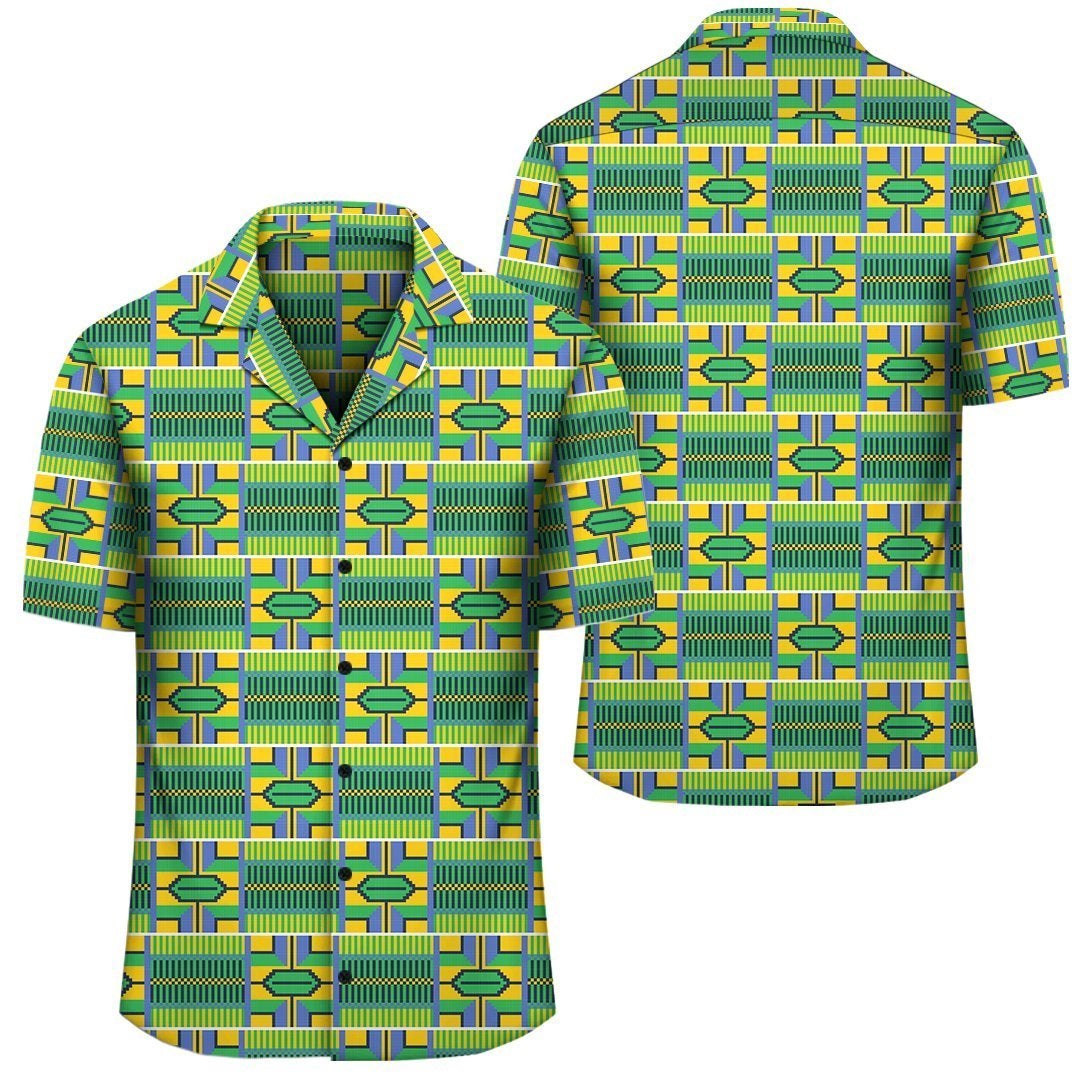 Africa Hawaiian Shirt – Kente Hawaiian Shirt Seamless Green