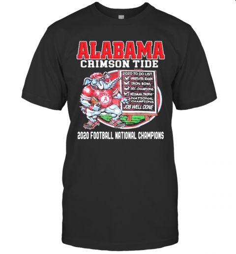 Alabama Crimon Tide 2020 Football National Champions Elephant T-Shirt