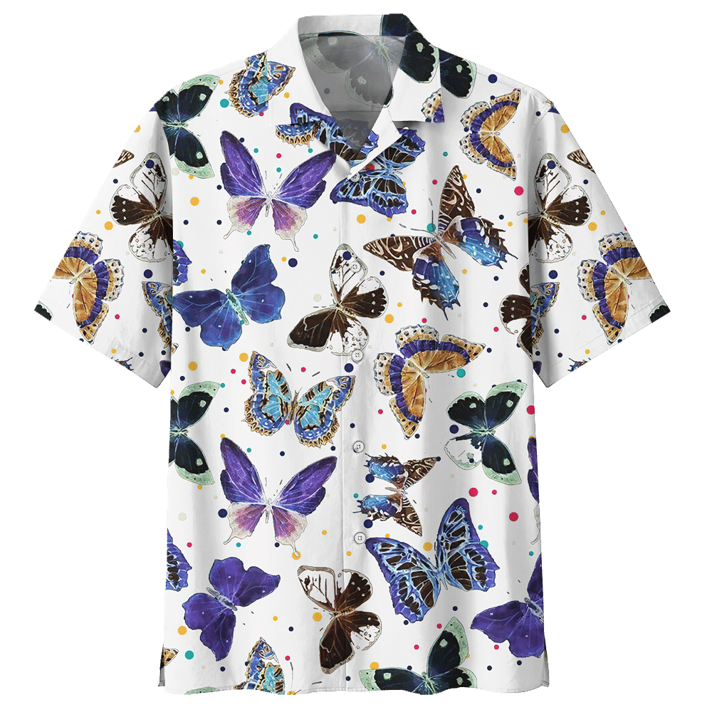 Butterfly White Awesome Design Unisex Hawaii Shirt For Men And Women Ha42640