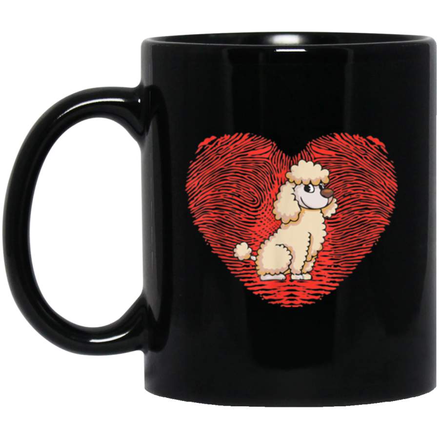 Cute Valentine Day Dog Gift Poodle Heart Puppy Mug