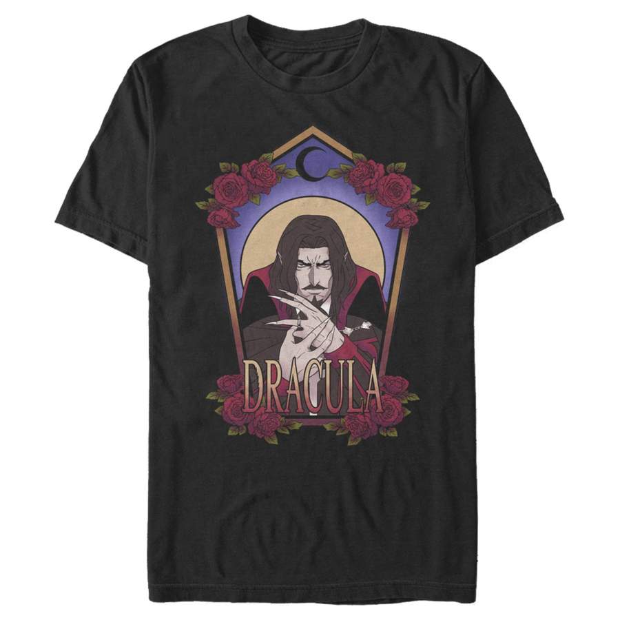 Castlevania Men’s Dracula Rose Frame  T Shirt