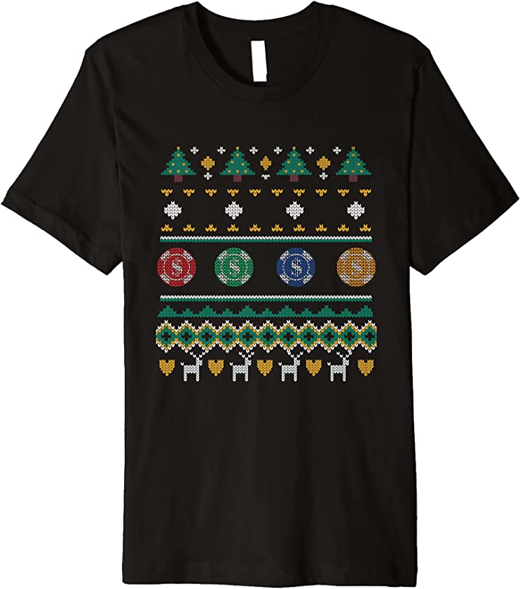 Ugly Christmas Poker X-Mas Gambling Santa Claus New Year Premium T-Shirt