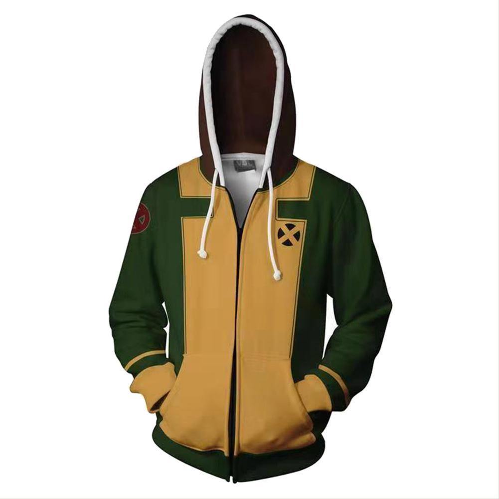 Unisex Rogue Hoodies X-Men Zip Up 3D Print Jacket Sweatshirt