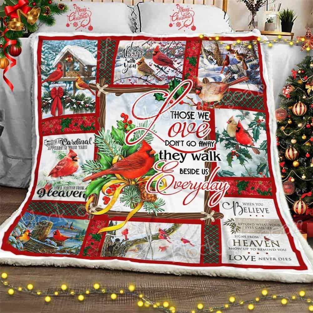 Those We Love Don’t Go Away, Cardinal Christmas Sofa Throw Blanket