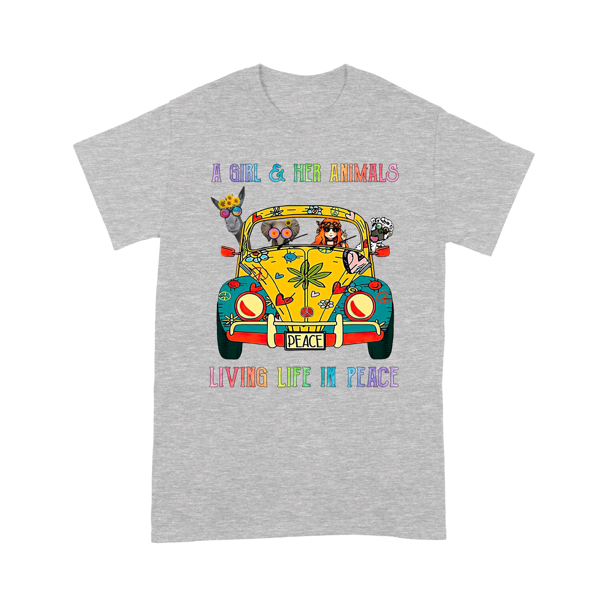 A Girl And Her Animals Living Life In Peace – Standard T-shirt