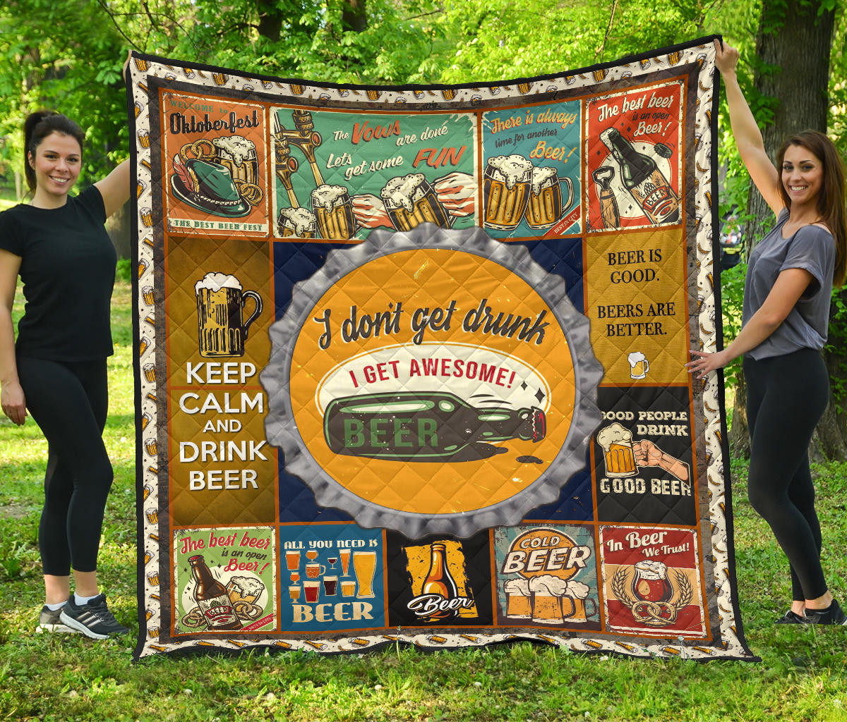 Drinking Beer Premium Quilt Blanket Hobby Home Decor Custom For Fans Nt031801