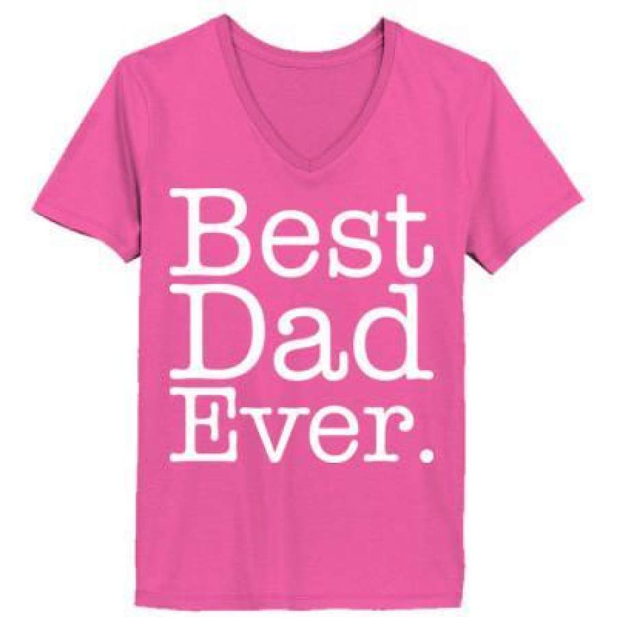 AGR Best Dad Ever – Ladies’ V-Neck T-Shirt