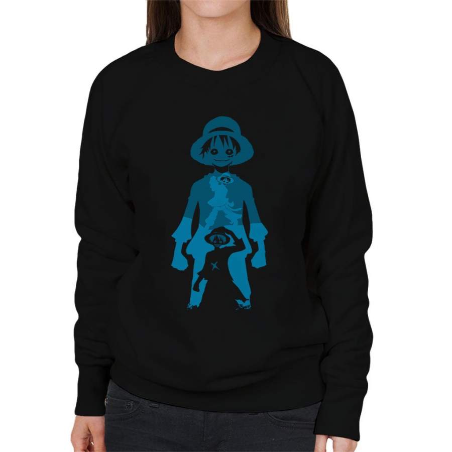 One Piece Monkey Luffy Multi Portrait Women’s Sweatshirt