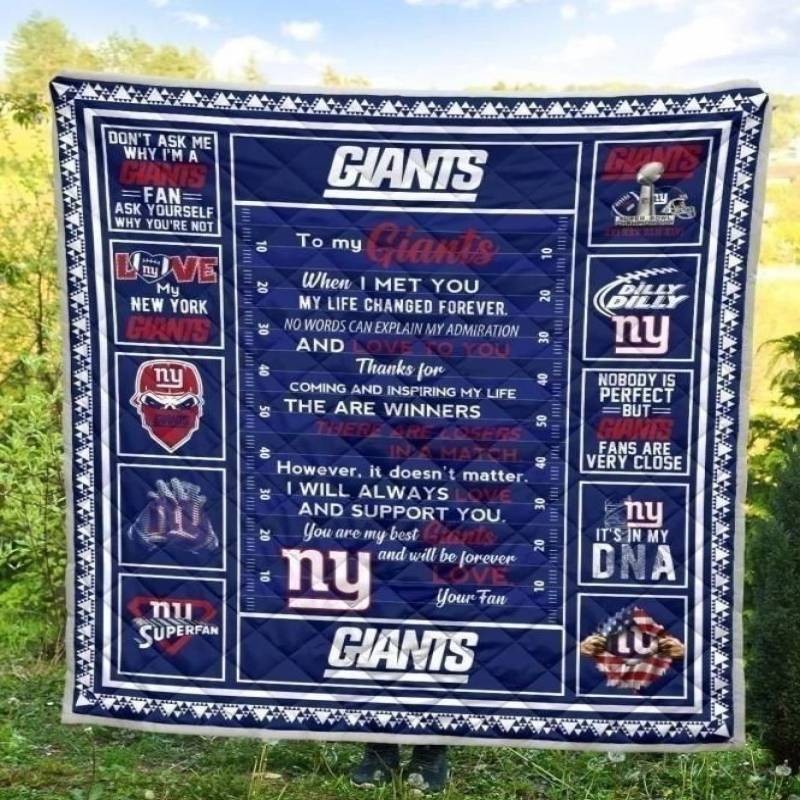 To My New York Giants Quilt Blanket Football Fan Gift Idea MN09