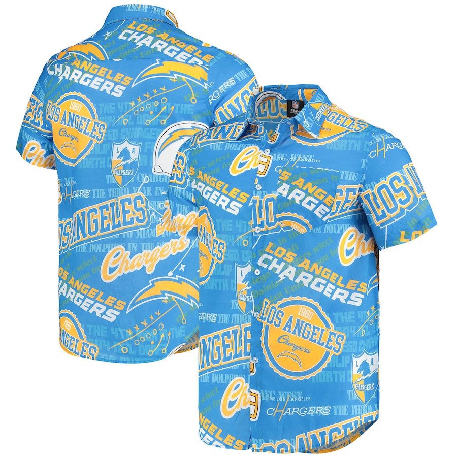 Los Angeles Chargers Powder Blue Thematic Hawaii Shirt Ha83418