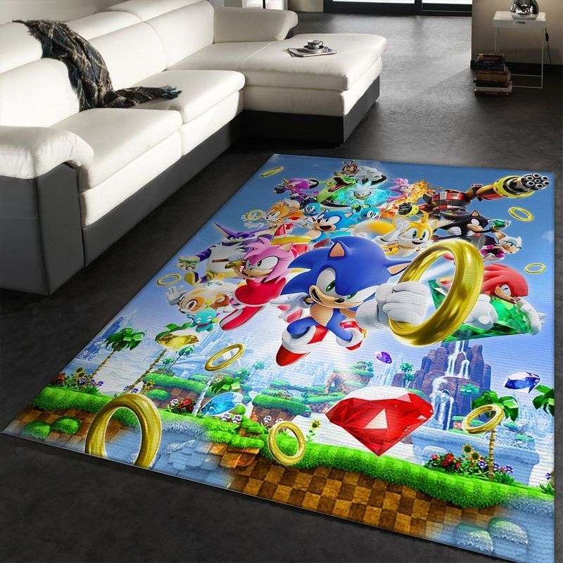 Sonic 29Th Anniversary Collab Poster Area Rug Living Room Rug Home Decor Floor Decor N98