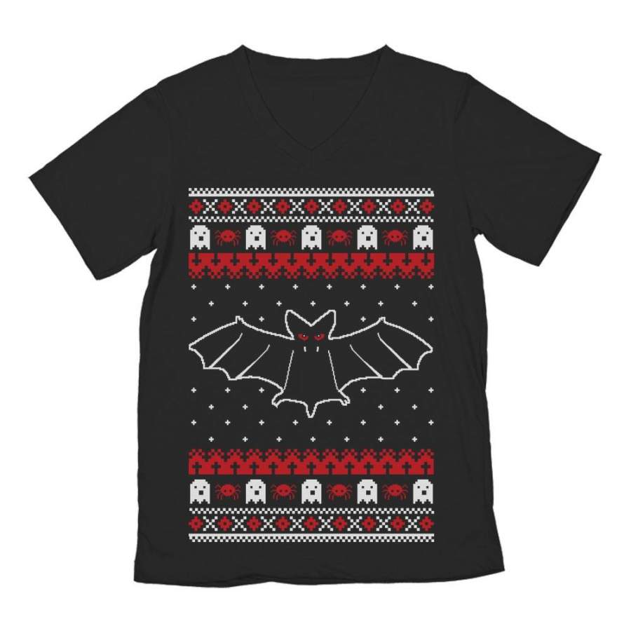 Bats Ugly Christmas Sweater V-Neck T-Shirt