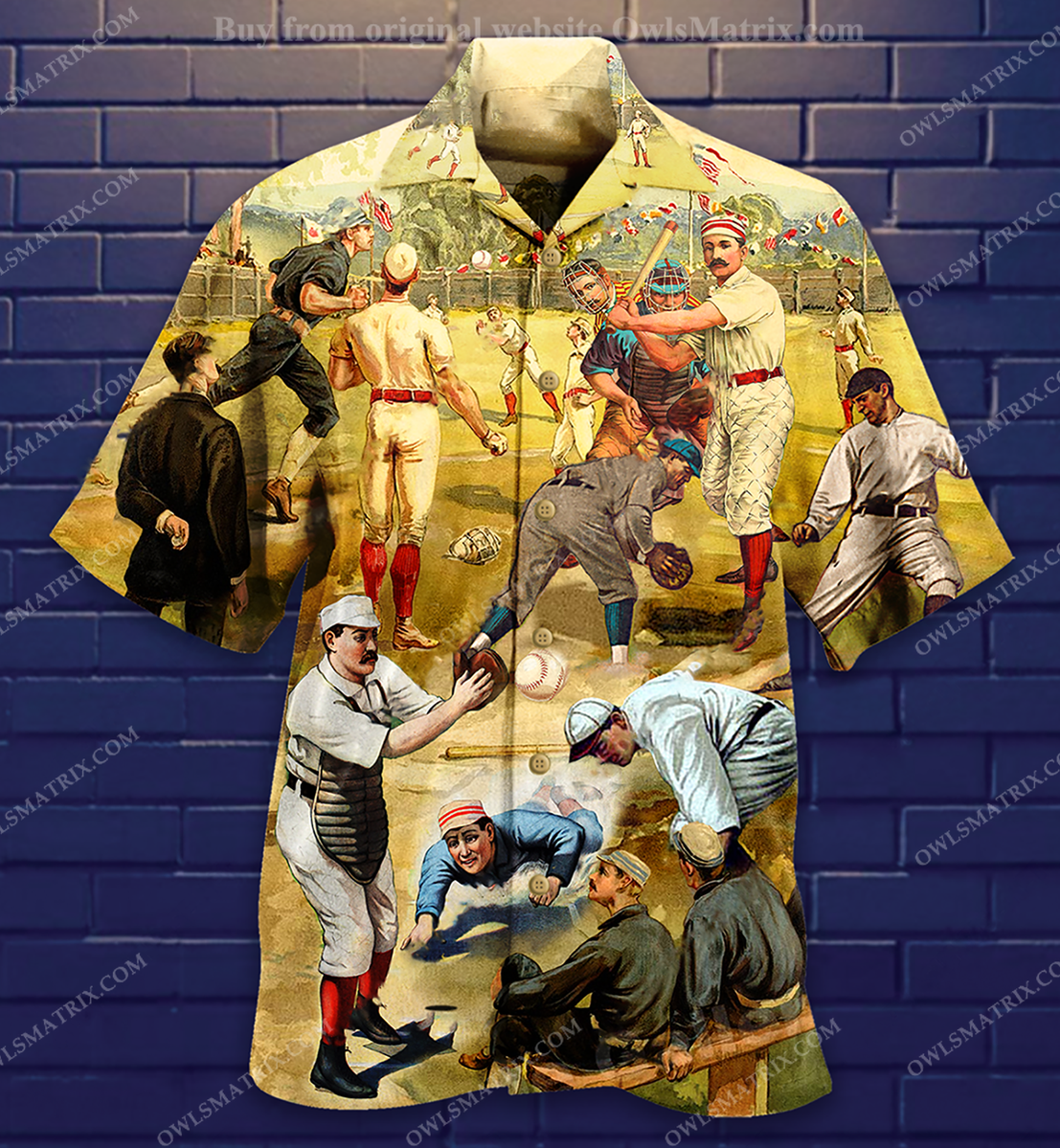 Baseball Hit Hard Run Fast Turn Left Vintage Limited – Hawaiian Shirt