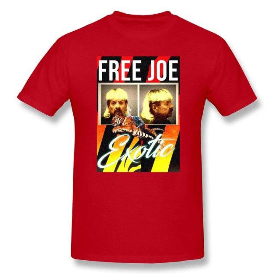 Free JOE EXOTIC Men’s Basic Short Sleeve T-Shirt Tiger King European Size