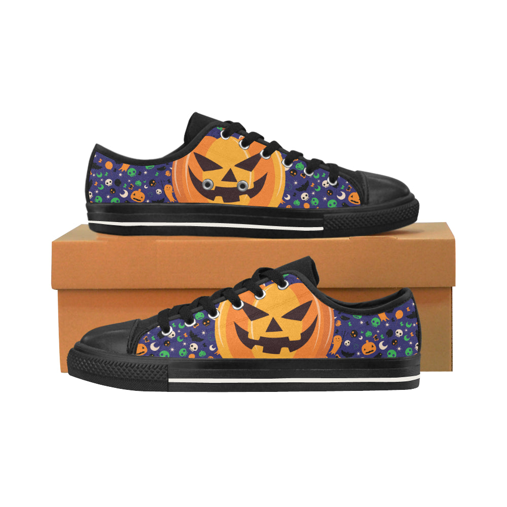 Pumpkin Halloween Black Men’s Classic Canvas Shoes/Large Size