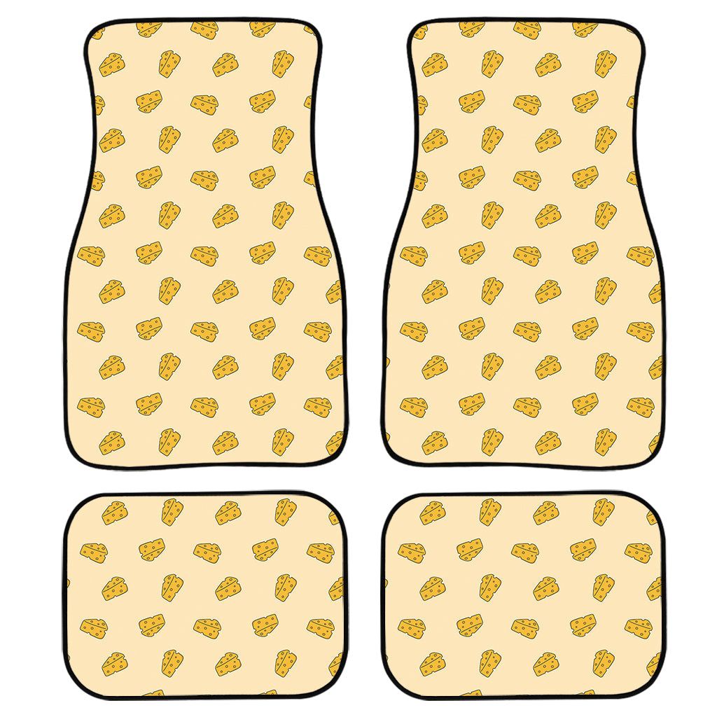 Cartoon Cheese Pattern Print Front And Back Car Floor Mats, Front Car Mat