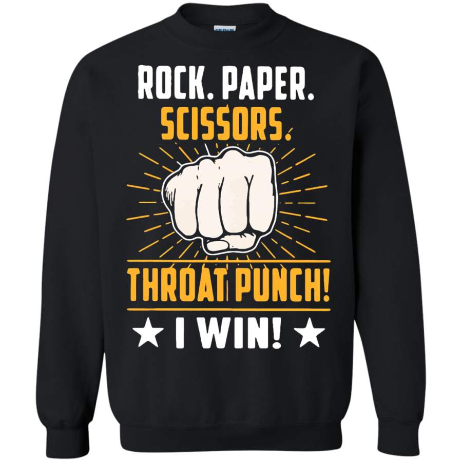 AGR Rock Paper Scissors Throat Punch I Win Sweatshirt