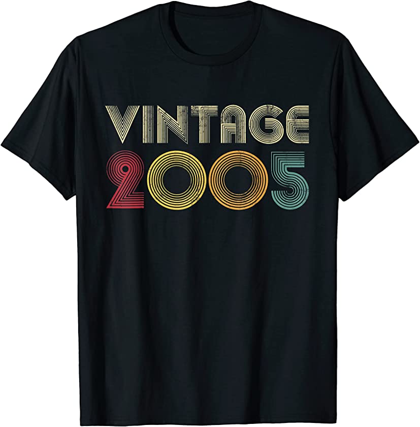 16th Birthday Gift Idea 2005 Vintage Retro 16 Years Old T-Shirt