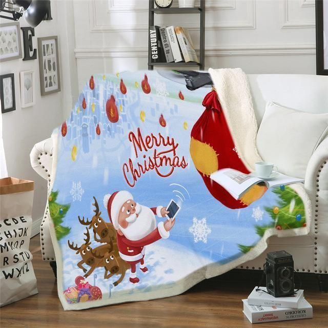 X-Mas Santa Finding Signal Blanket Christmas Decoration Ideas