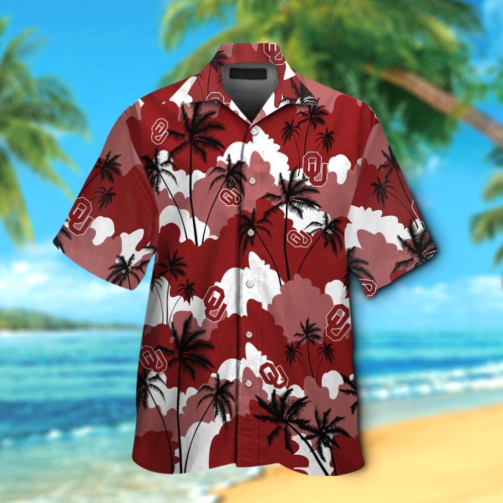 Oklahoma Sooners Short Sleeve Button Up Tropical Hawaiian Shirt Ver04