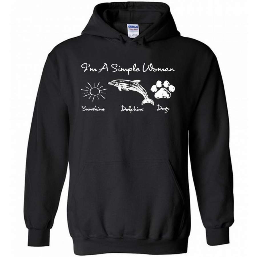 I’m A Simple Who Loves Woman Sunshine Dolphins Dogs – Gildan Heavy Blend Hoodie