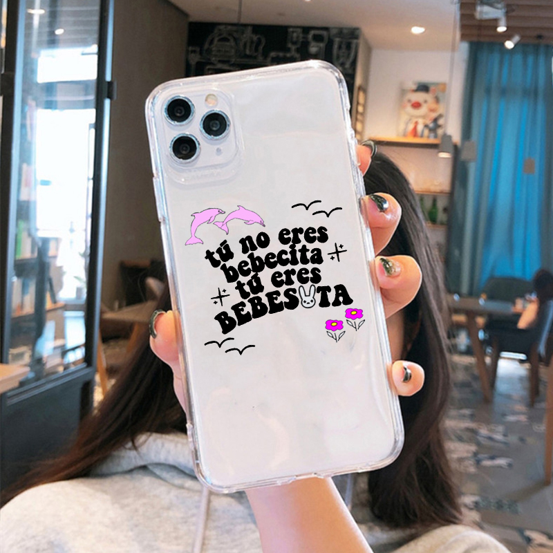 Phone Case Transparent for IPhone X XR XS MAX 7 8 Plus 6s for Phone 11 12 13 Pro Max Bad Bunny Hot Album Un Verano Sin Ti Covers alx