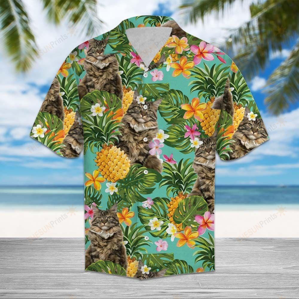 Tropical Pineapple Maine Coon Hawaiian Shirt Ha74142